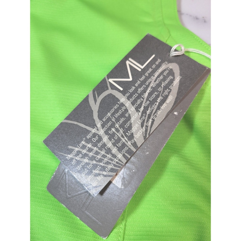 NWT Maggie Lane Womens Sleeveless Golf Polo Shirt Lime Green Size S Activewear - Picture 7 of 7